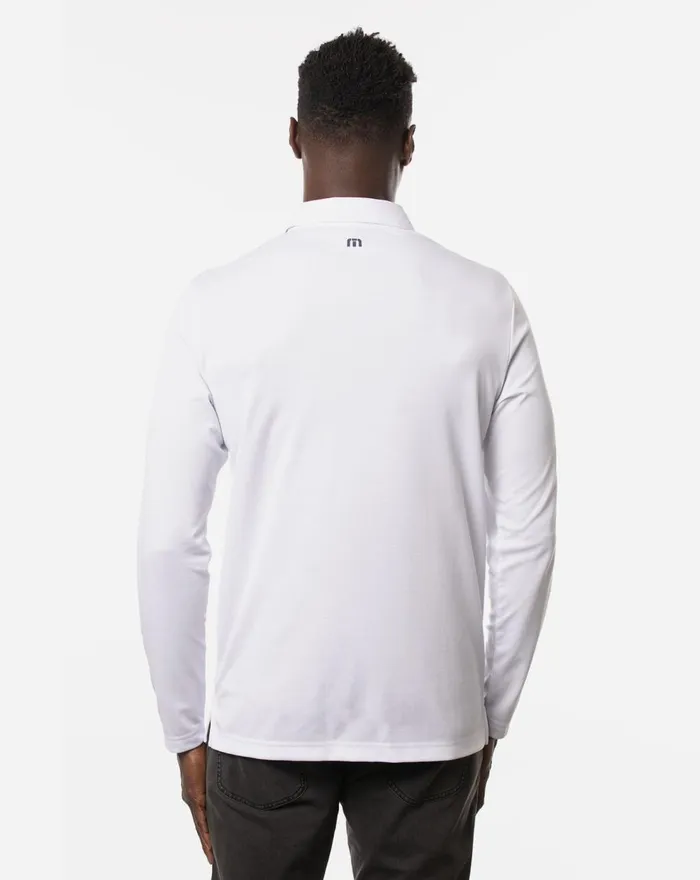 Men Polos TravisMathew UNPLUGGED LONG SLEEVE POLO White