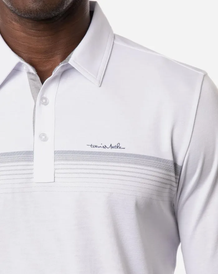 Men Polos TravisMathew UNPLUGGED LONG SLEEVE POLO White