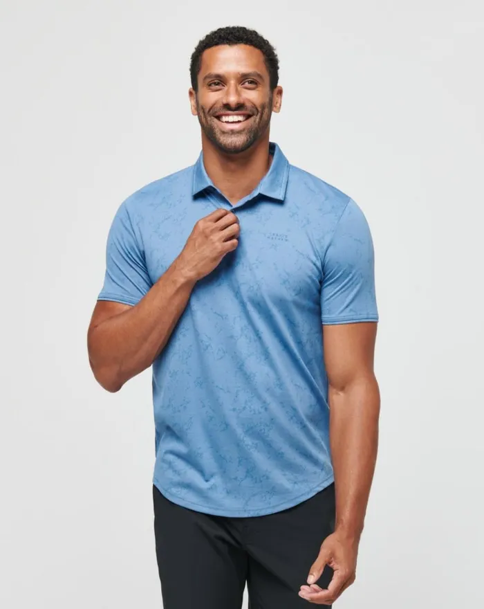 Men Polos TravisMathew WARMER TIDES SCOOP POLO Coronet