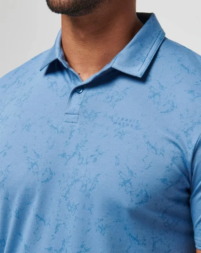 Men Polos TravisMathew WARMER TIDES SCOOP POLO Coronet