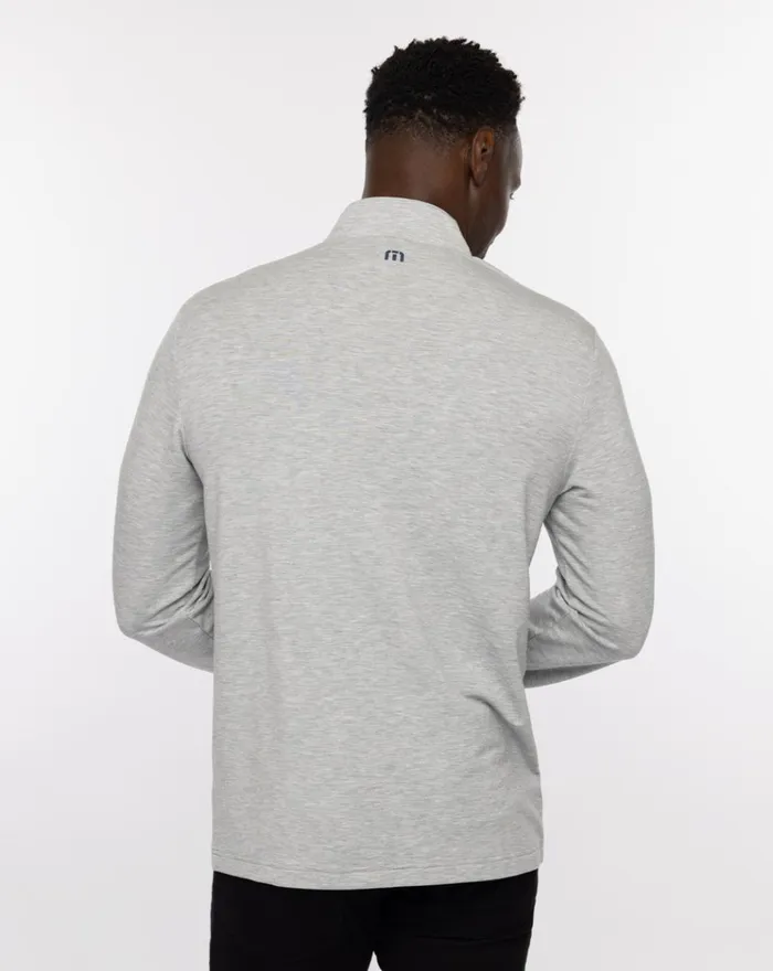 Men Quarter Zips TravisMathew TWIST OF LIME QUARTER ZIP Heather Light Grey