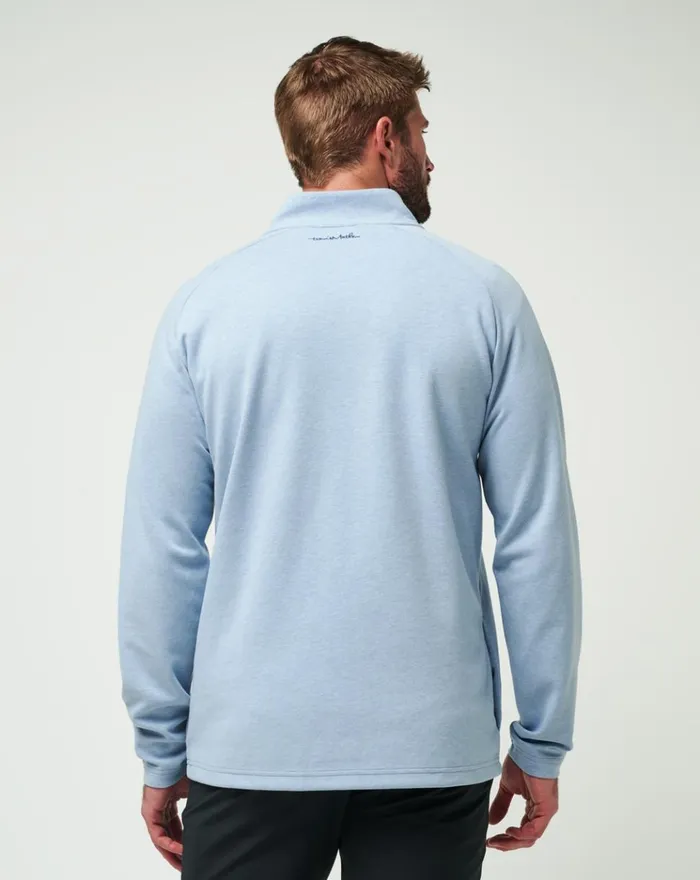 Men Quarter Zips TravisMathew UPGRADED QUARTER ZIP Light Blue