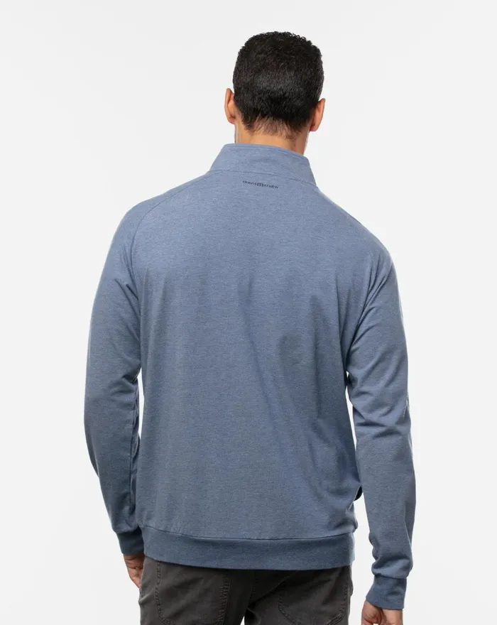 Men Quarter Zips TravisMathew ZACHARY QUARTER ZIP Heather Light Blue