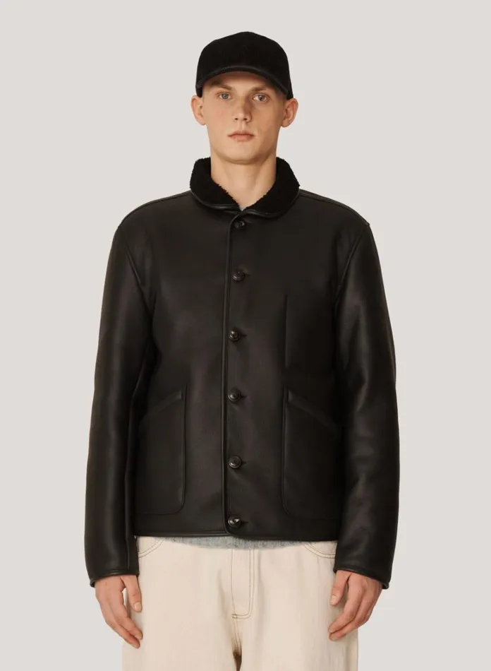 Mens Outerwear YMC Brainticket OG Leather Jacket Black