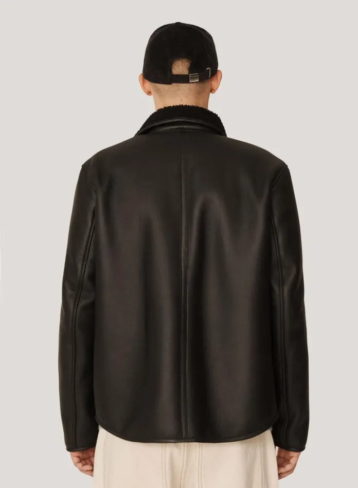 Mens Outerwear YMC Brainticket OG Leather Jacket Black