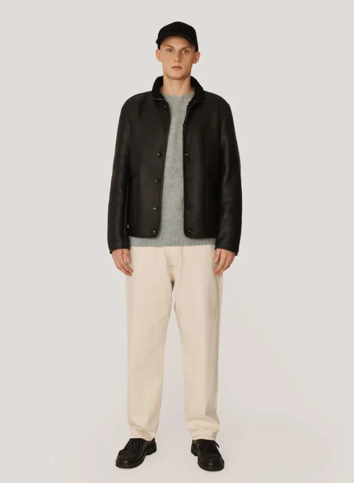 Mens Outerwear YMC Brainticket OG Leather Jacket Black