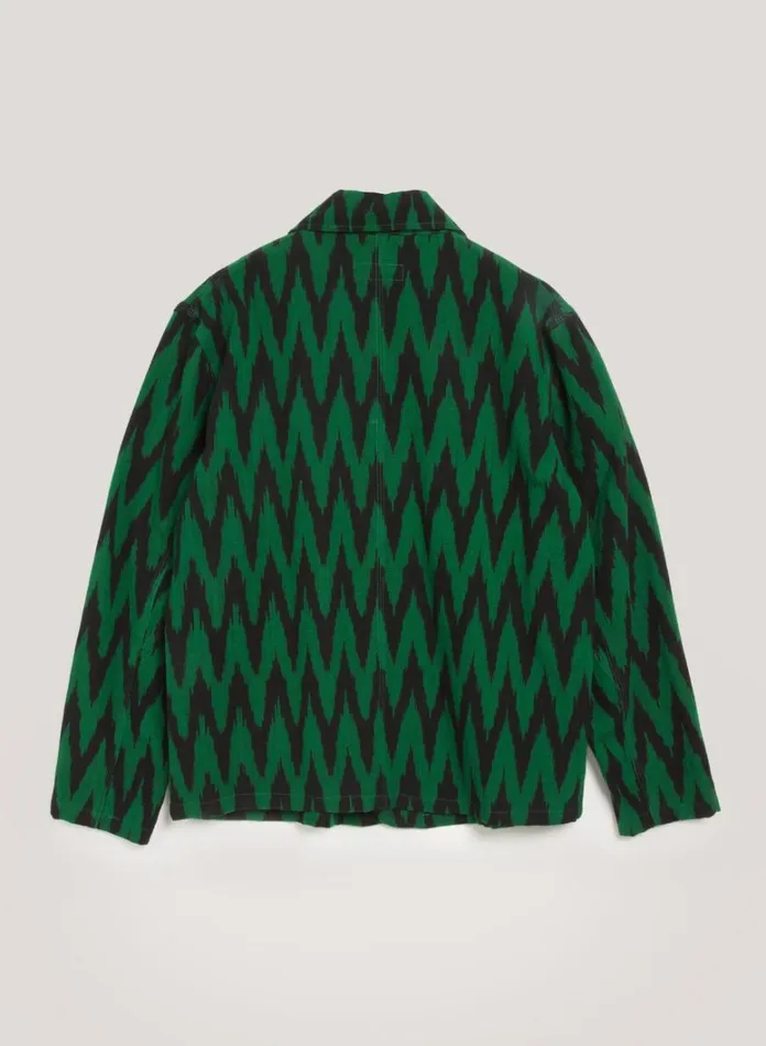 Mens Outerwear YMC Labour Chore Jacket Green Multi