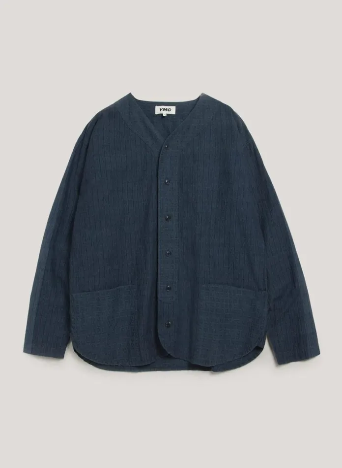 Mens Shirts YMC Baseball Shirt Indigo
