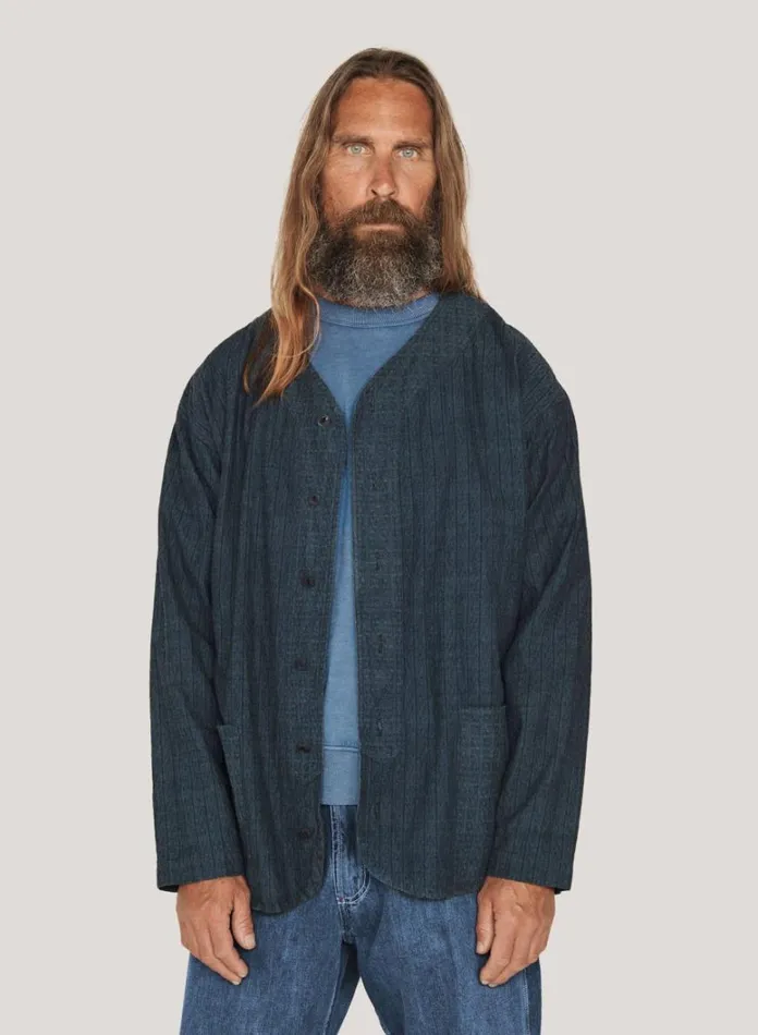 Mens Shirts YMC Baseball Shirt Indigo
