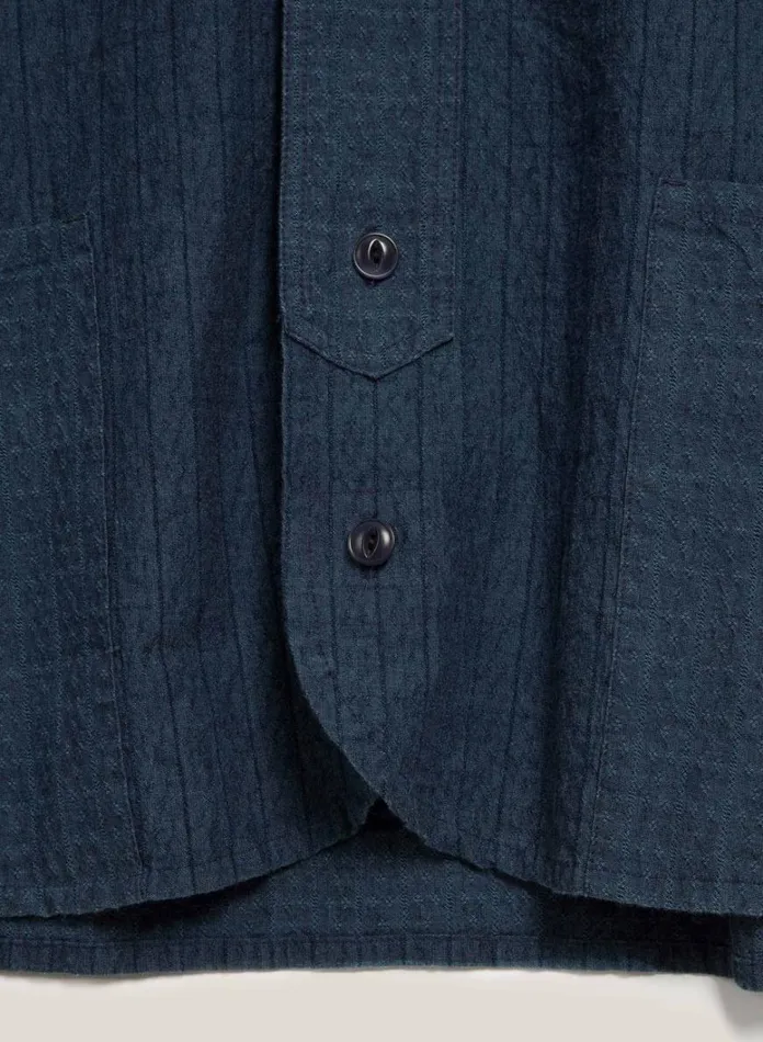 Mens Shirts YMC Baseball Shirt Indigo