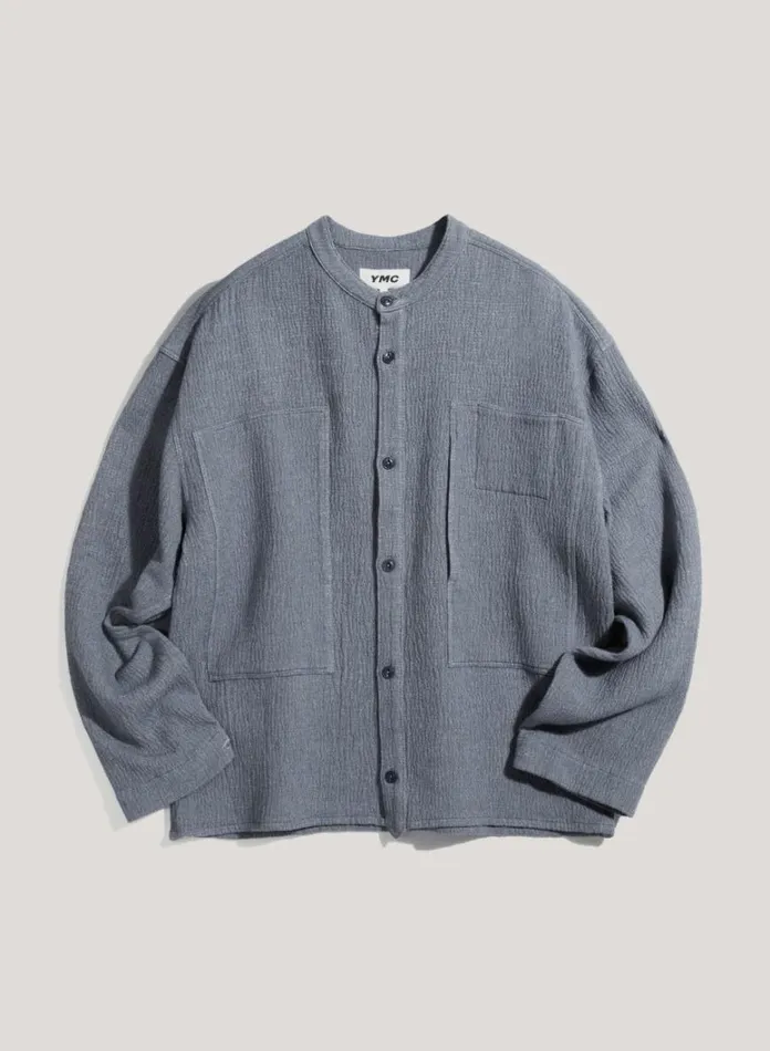 Mens Shirts YMC Hawkeye Brushed Overshirt Blue