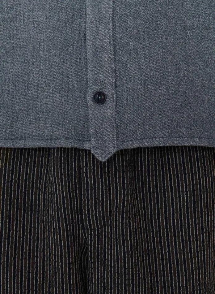 Mens Shirts YMC Hawkeye Brushed Overshirt Blue