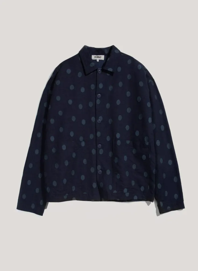 Mens Shirts YMC PJ Jacquard Shirt Indigo