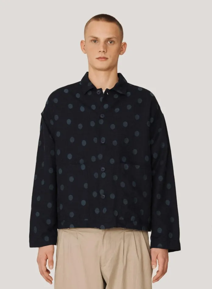 Mens Shirts YMC PJ Jacquard Shirt Indigo