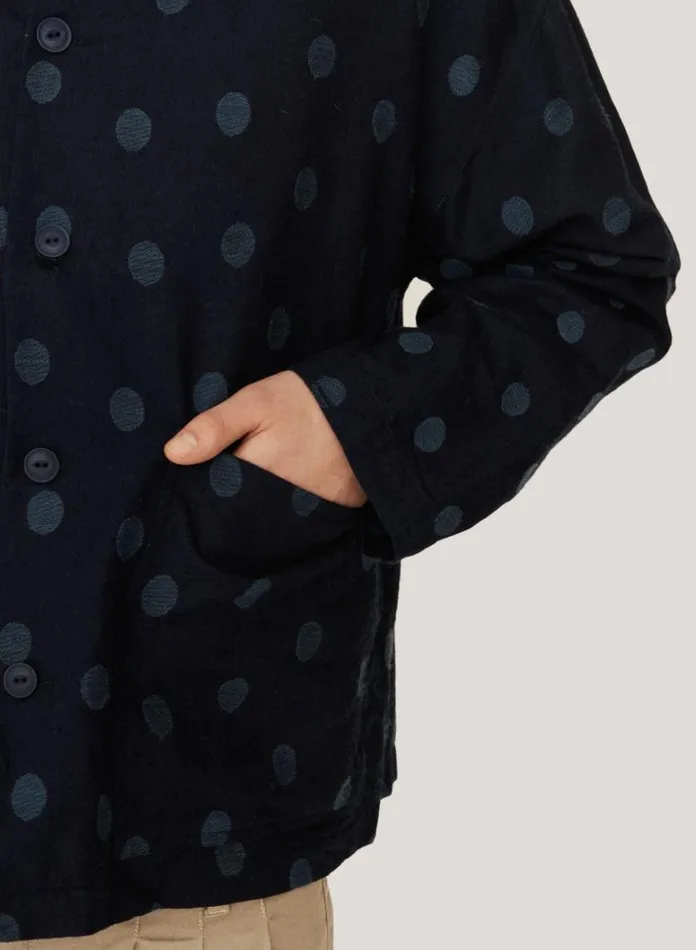 Mens Shirts YMC PJ Jacquard Shirt Indigo