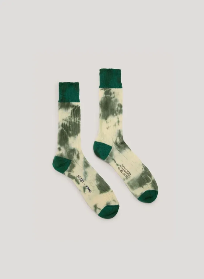 Mens Socks YMC Tie Dye Sock Green