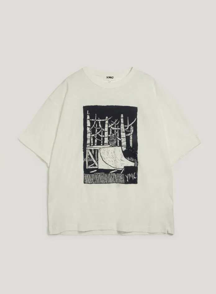Mens TShirts YMC Its Out There T Shirt White