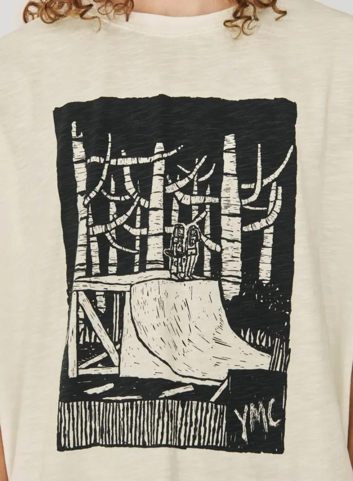 Mens TShirts YMC Its Out There T Shirt White