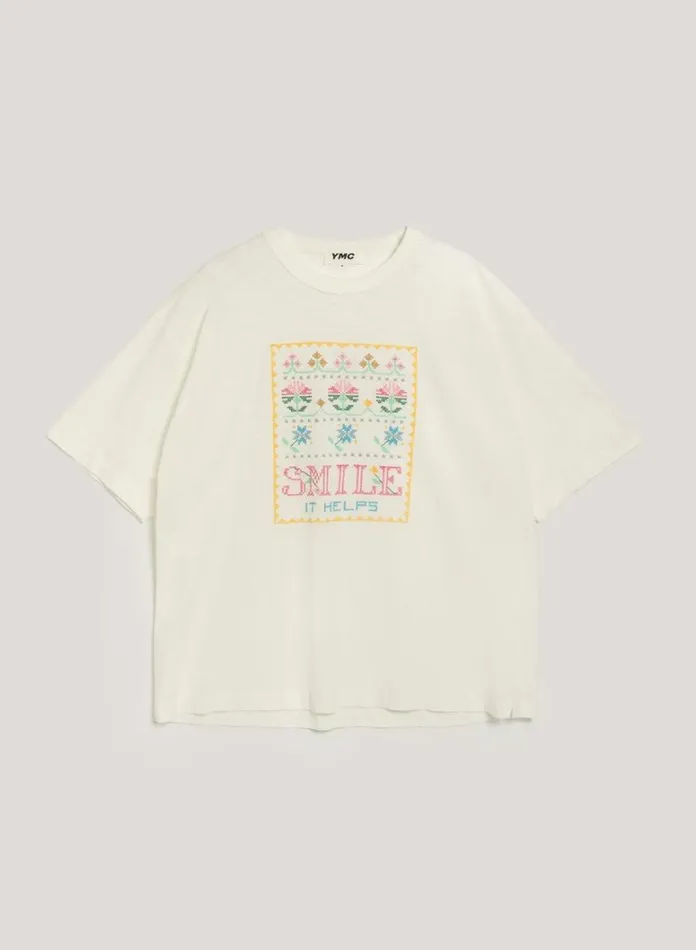 Mens TShirts YMC Smile T Shirt White