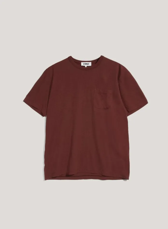 Mens TShirts YMC Wild Ones Organic Cotton TShirt Burgundy