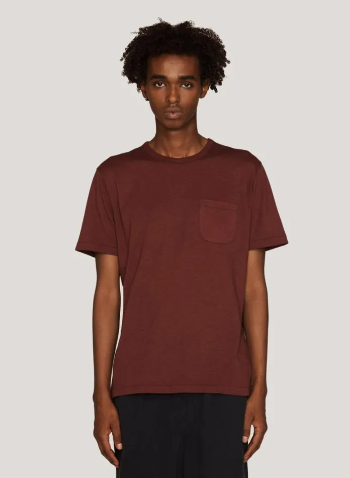 Mens TShirts YMC Wild Ones Organic Cotton TShirt Burgundy