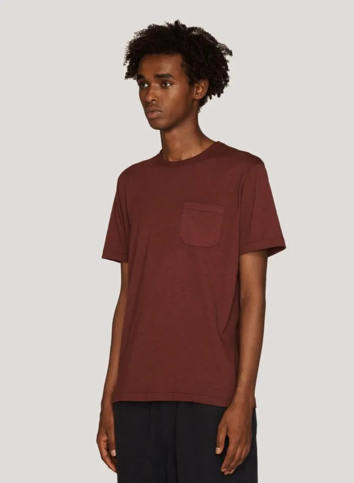 Mens TShirts YMC Wild Ones Organic Cotton TShirt Burgundy