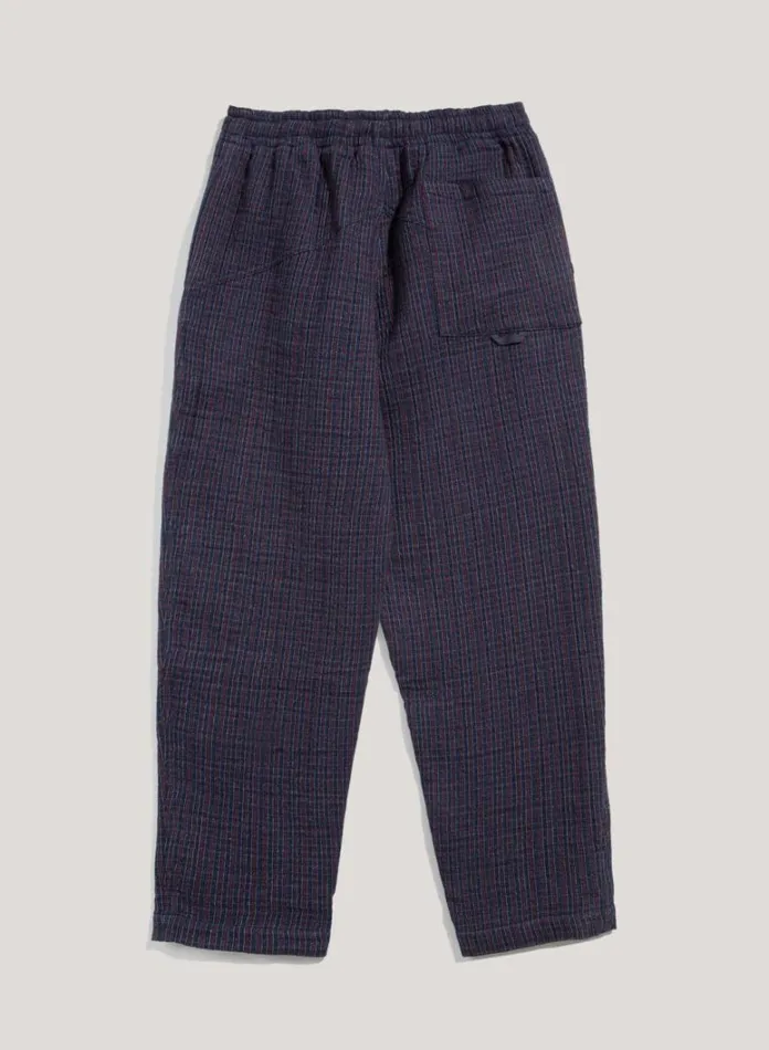 Mens Trousers YMC Alva Textured Stripe Skate Trouser Blue Multi