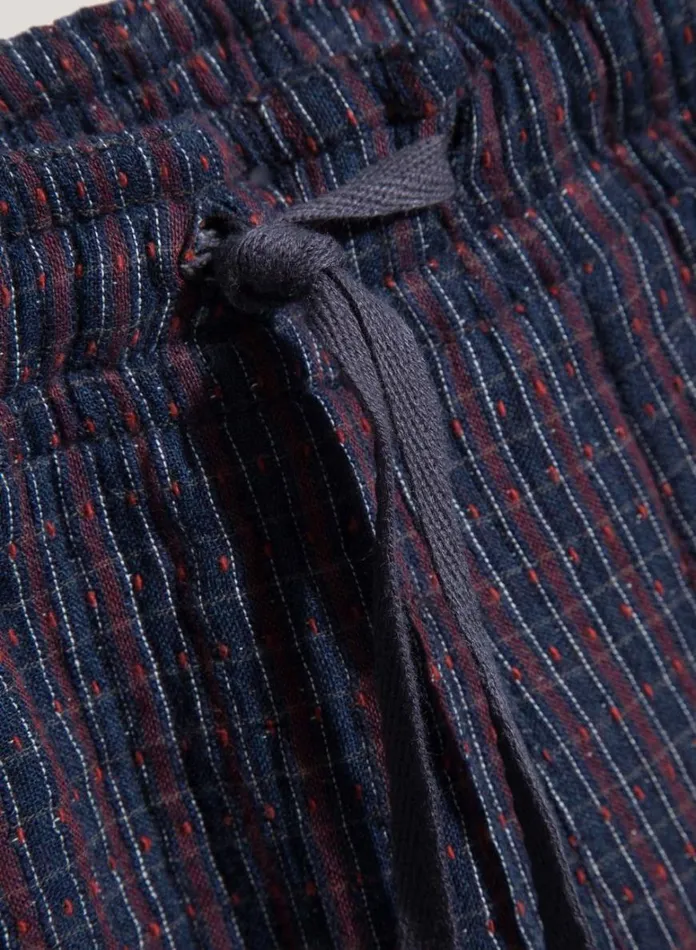 Mens Trousers YMC Alva Textured Stripe Skate Trouser Blue Multi