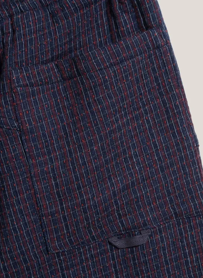 Mens Trousers YMC Alva Textured Stripe Skate Trouser Blue Multi