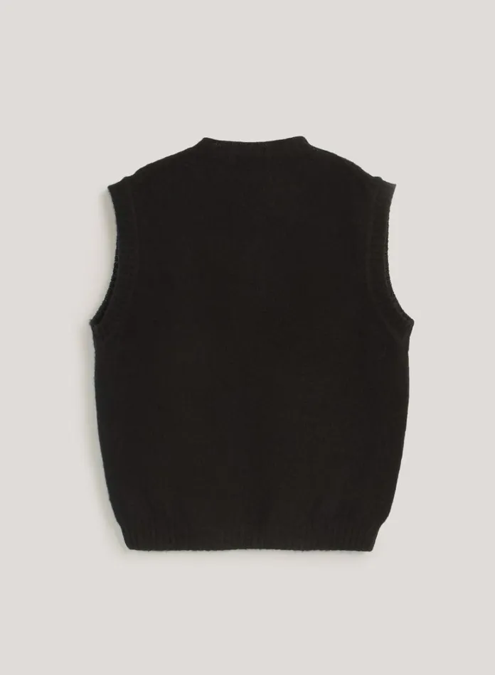 MensWomens Knitwear YMC Crew Neck Vest Black