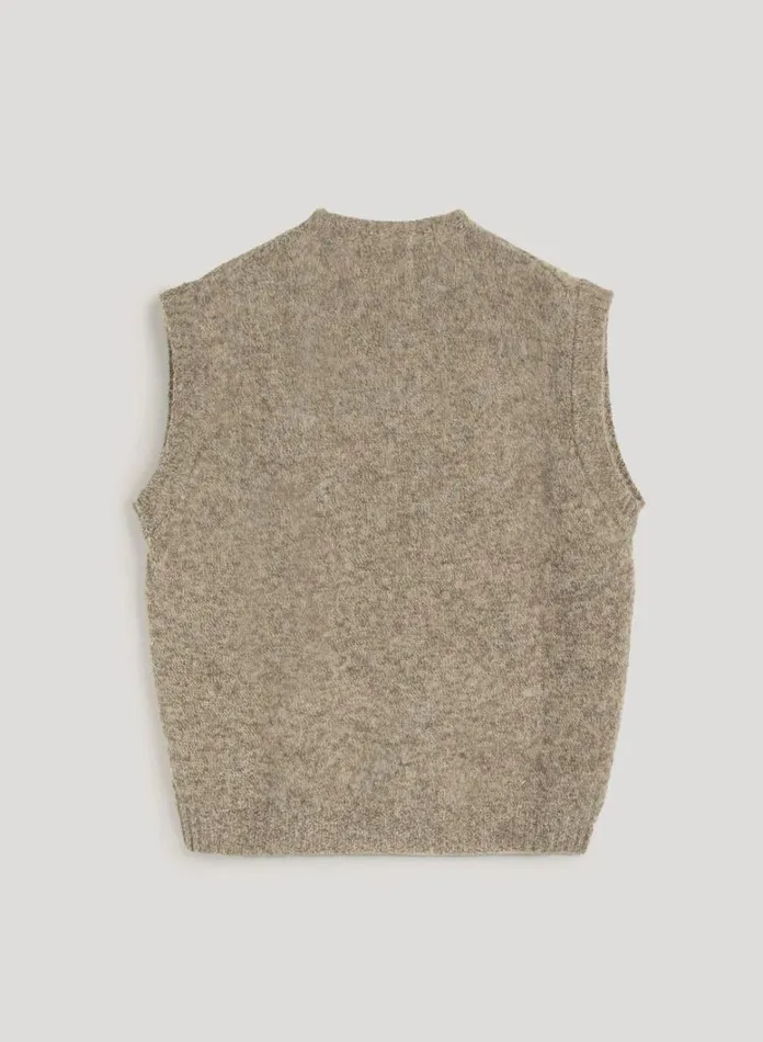 MensWomens Knitwear YMC Crew Neck Vest Natural
