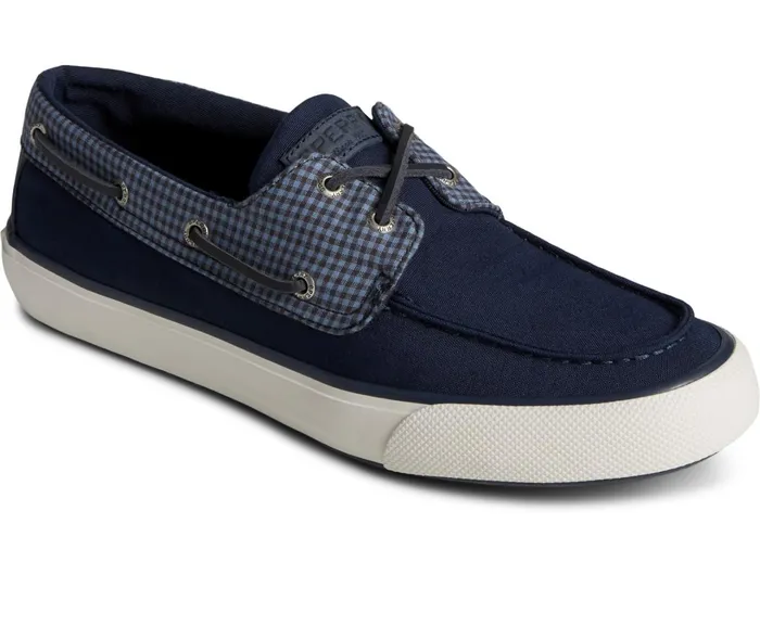 Men SeaCycled Bahama II Gingham Sneaker Blue Multi Sperry Sneakers Men SeaCycled Bahama II Gingham Sneaker Blue Multi Sperry Sneakers