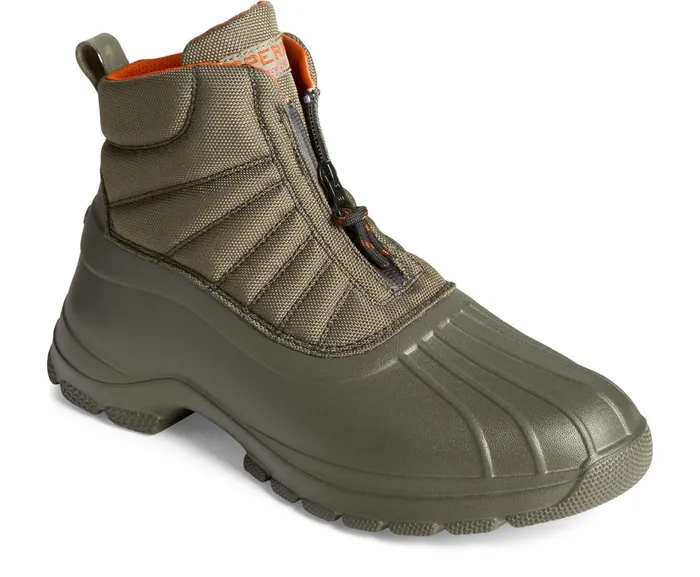 Men SeaCycled Duck Float Zip Up Boot Olive Sperry Boots