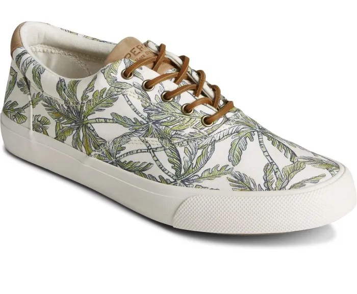 Men SeaCycled Striper II CVO Palm Sneaker Cream Sperry Sneakers Men SeaCycled Striper II CVO Palm Sneaker Cream Sperry Sneakers