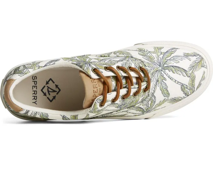 Men SeaCycled Striper II CVO Palm Sneaker Cream Sperry Sneakers Men SeaCycled Striper II CVO Palm Sneaker Cream Sperry Sneakers