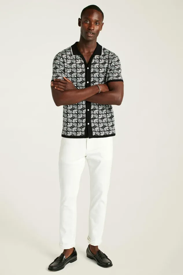 Men Seasonal Sweaters Bonobos Hudson Cabana Sweater Polo Black Cotton Floral Fan Men Seasonal Sweaters Bonobos Hudson Cabana Sweater Polo Black Cotton Floral Fan