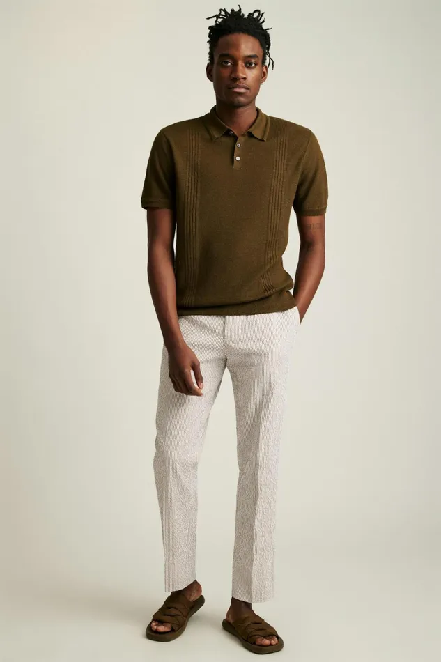 Men Seasonal Sweaters Bonobos Hudson Italian Sweater Polo Coffee Linen
