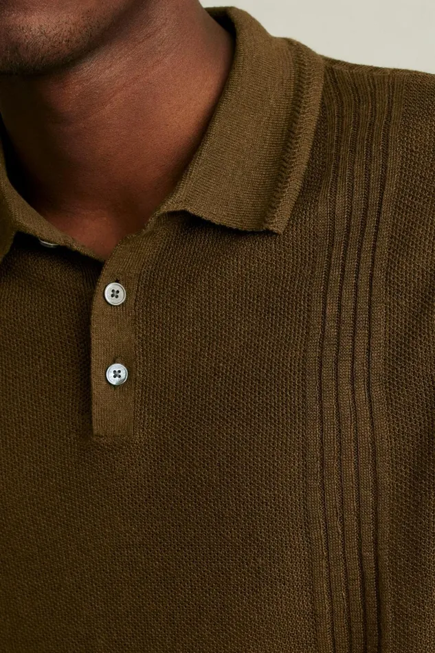 Men Seasonal Sweaters Bonobos Hudson Italian Sweater Polo Coffee Linen