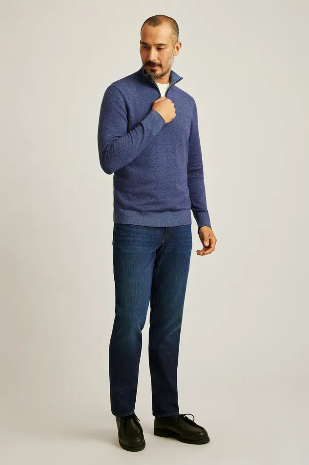 Men Seasonal Sweaters Bonobos Washable Cotton Cashmere HalfZip Captains Blue Men Seasonal Sweaters Bonobos Washable Cotton Cashmere HalfZip Captains Blue
