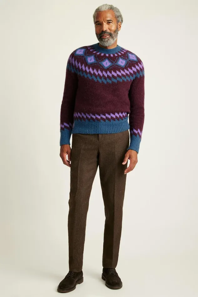 Men Seasonal Sweaters Bonobos Wool Alpaca Crew Neck Sweater Loganberry Fair Isle Men Seasonal Sweaters Bonobos Wool Alpaca Crew Neck Sweater Loganberry Fair Isle