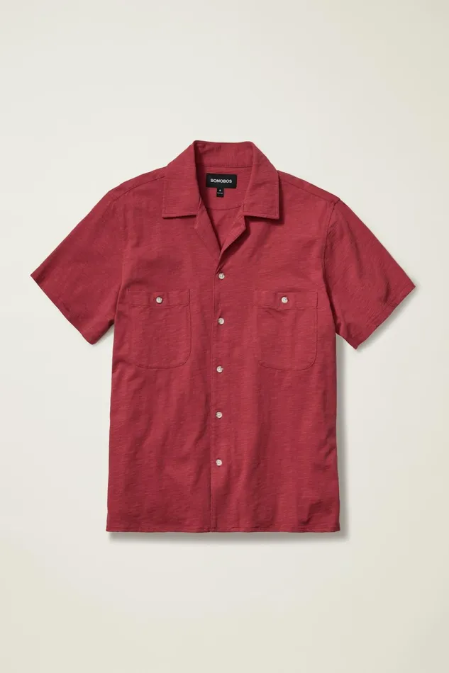Men Short Sleeve Shirts Bonobos Garment Dyed Shirt Sunset