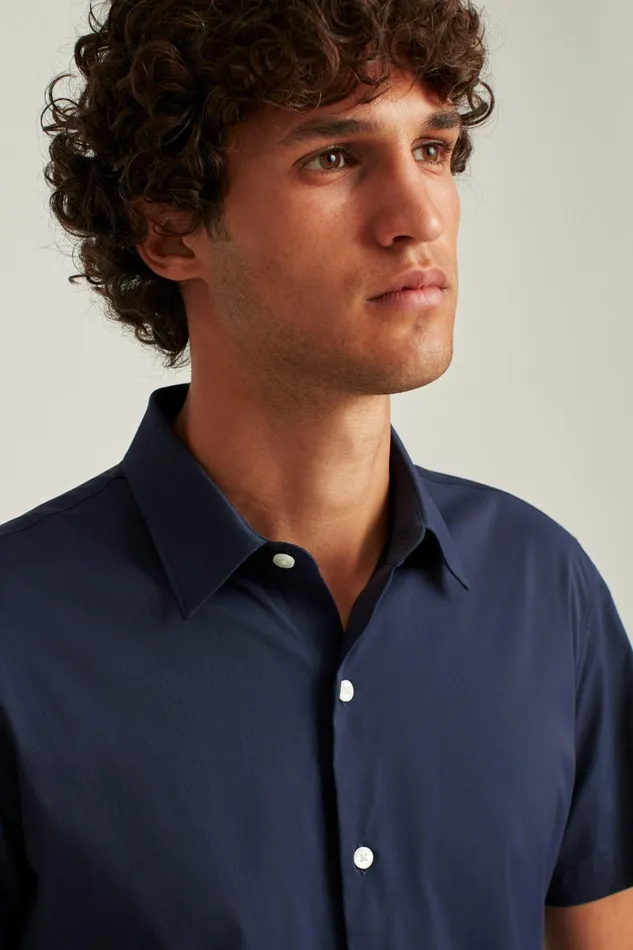 Men Short Sleeve Shirts Bonobos Tech Short Sleeve Shirt Navy