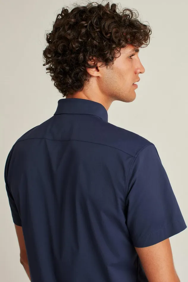 Men Short Sleeve Shirts Bonobos Tech Short Sleeve Shirt Navy