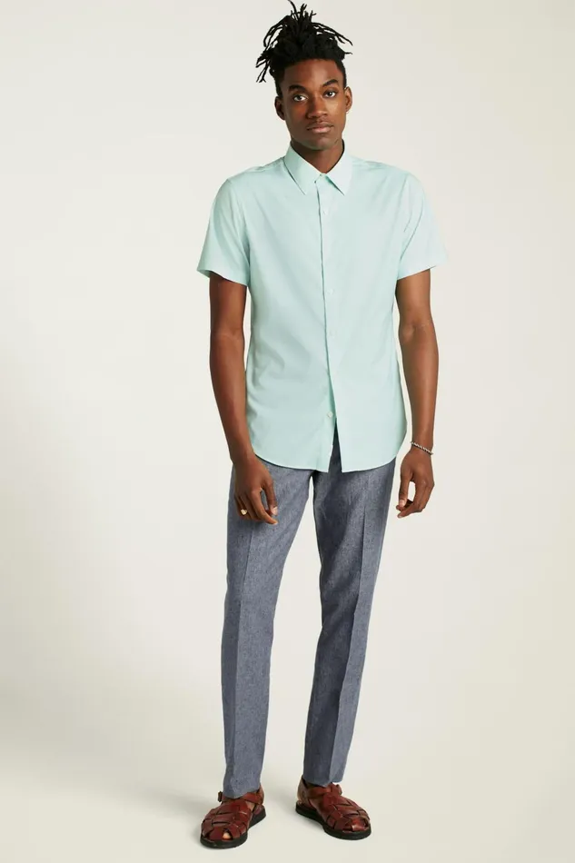 Men Short Sleeve Shirts Bonobos Tech Short Sleeve Shirt Pale Green Micro Geo Men Short Sleeve Shirts Bonobos Tech Short Sleeve Shirt Pale Green Micro Geo