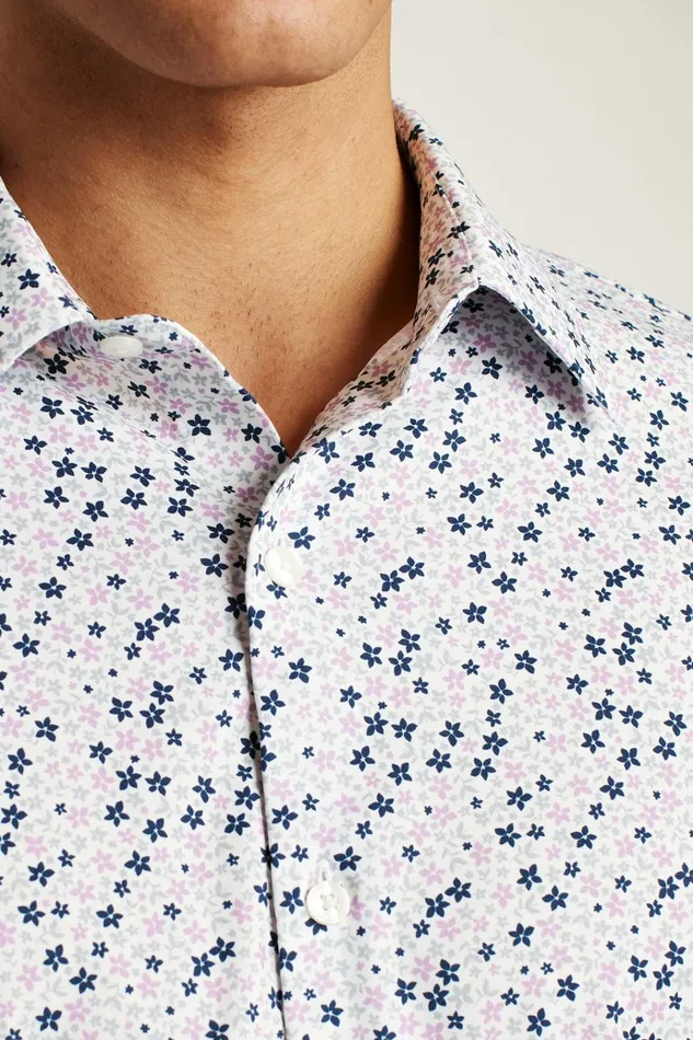 Men Short Sleeve Shirts Bonobos Tech Short Sleeve Shirt Purple Punch Peyton Floral