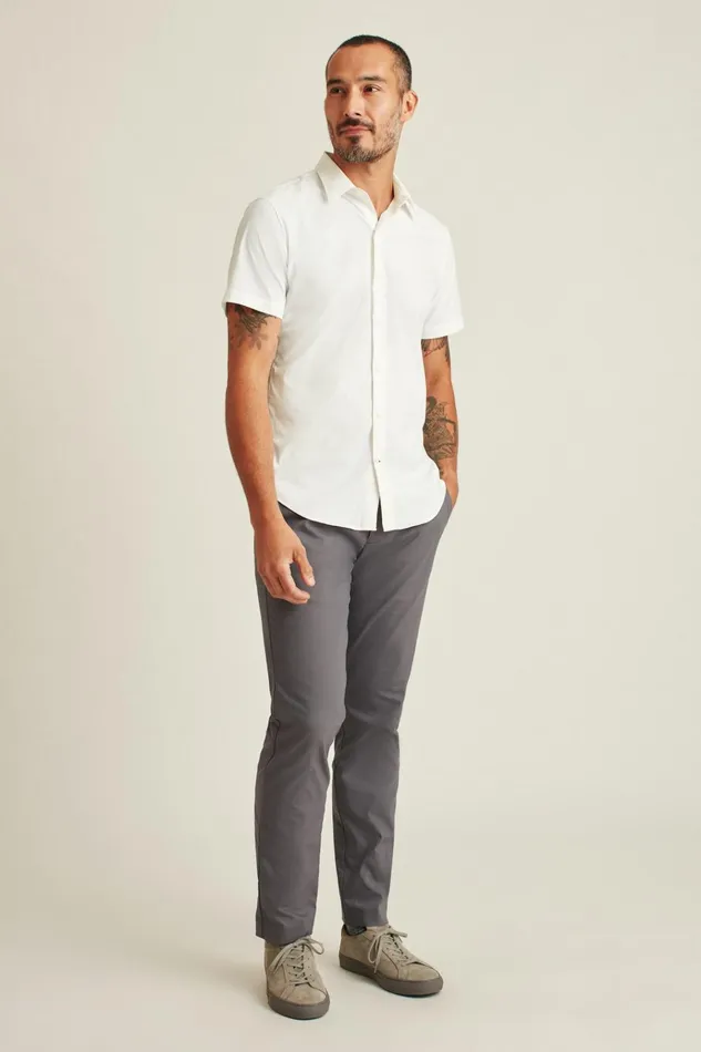 Men Short Sleeve Shirts Bonobos Tech Short Sleeve Shirt White