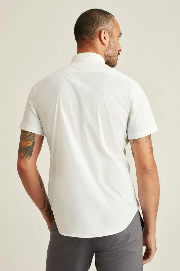 Men Short Sleeve Shirts Bonobos Tech Short Sleeve Shirt White