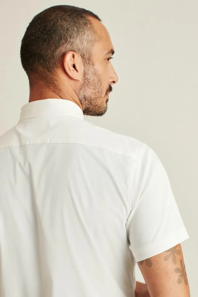 Men Short Sleeve Shirts Bonobos Tech Short Sleeve Shirt White