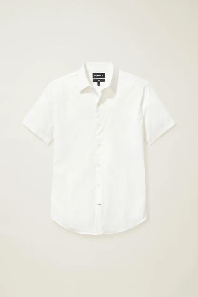Men Short Sleeve Shirts Bonobos Tech Short Sleeve Shirt White