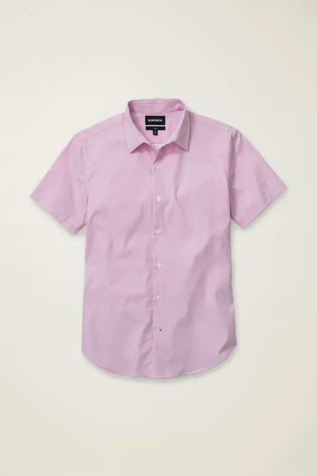 Men Short Sleeve Shirts Bonobos Tech Short Sleeve Shirt Zig Zag Peak